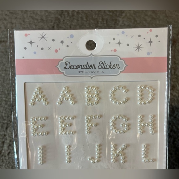 Pearl A to Z Alphabet Letter Decoration Sticker Sheet Spelling Name Japan Kawaii - Picture 2 of 8